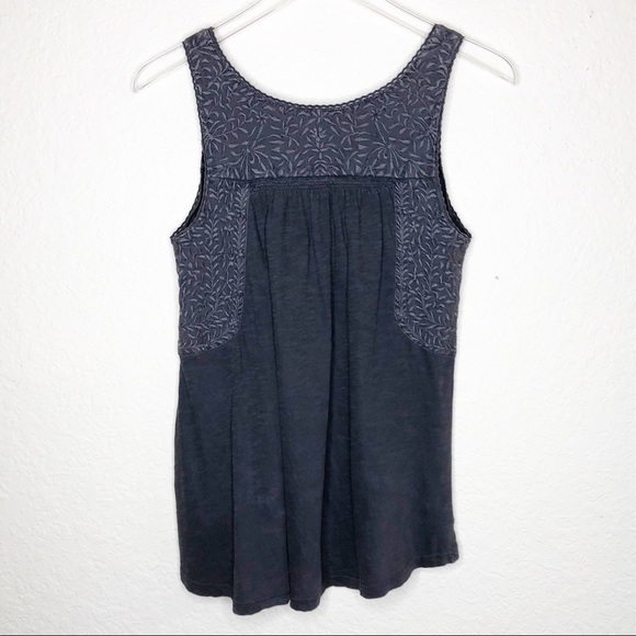 Free People | Gray Embroidered Boho Flowy Tank XS - Picture 6 of 6